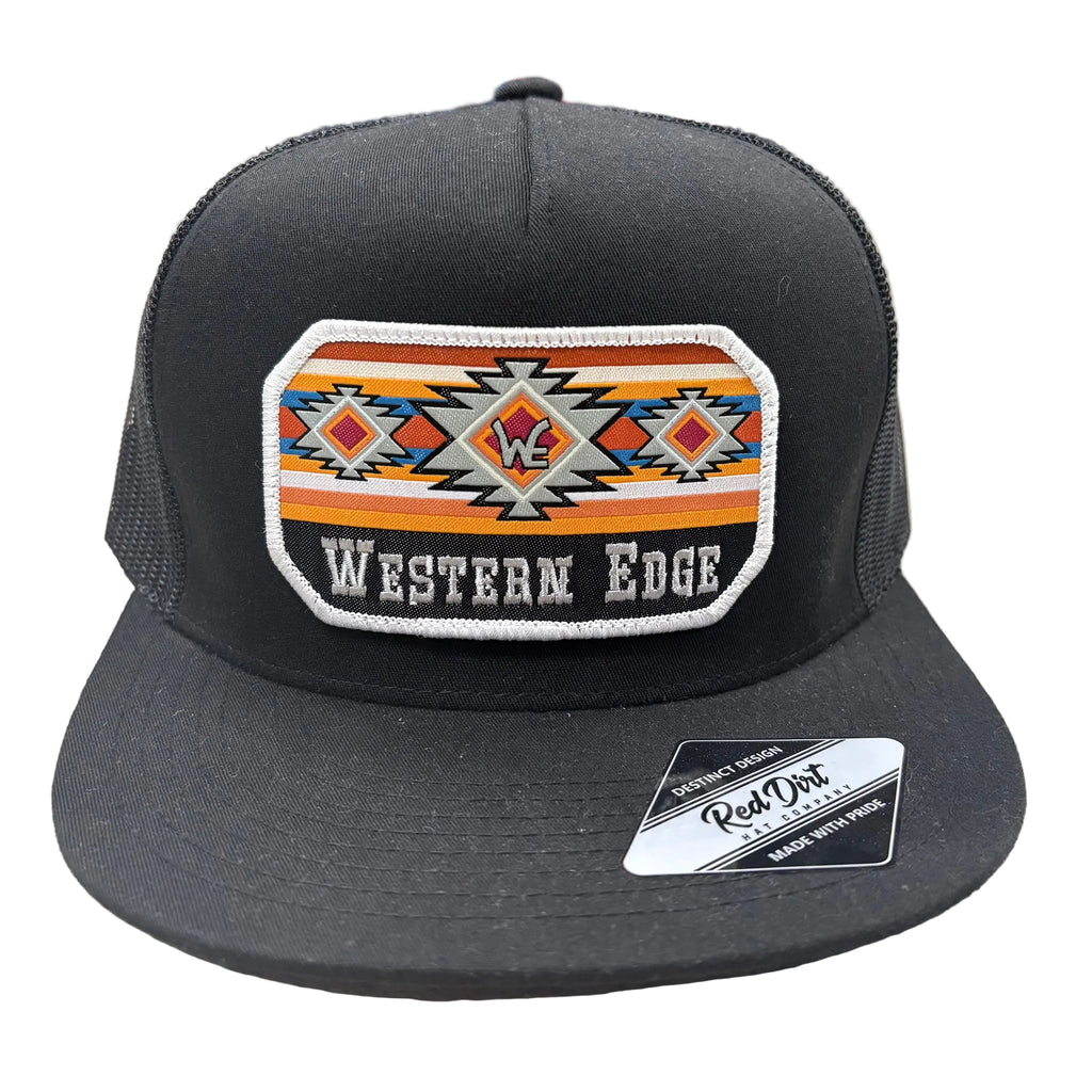 Front side view of black Western Edge cap.