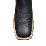 Toe of the Black Square Toe Boots. 