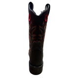 Back side view of the Black Square Toe Boots.