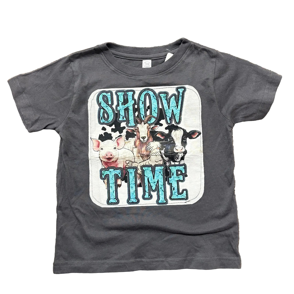Flat lay of showtime t-shirt. 