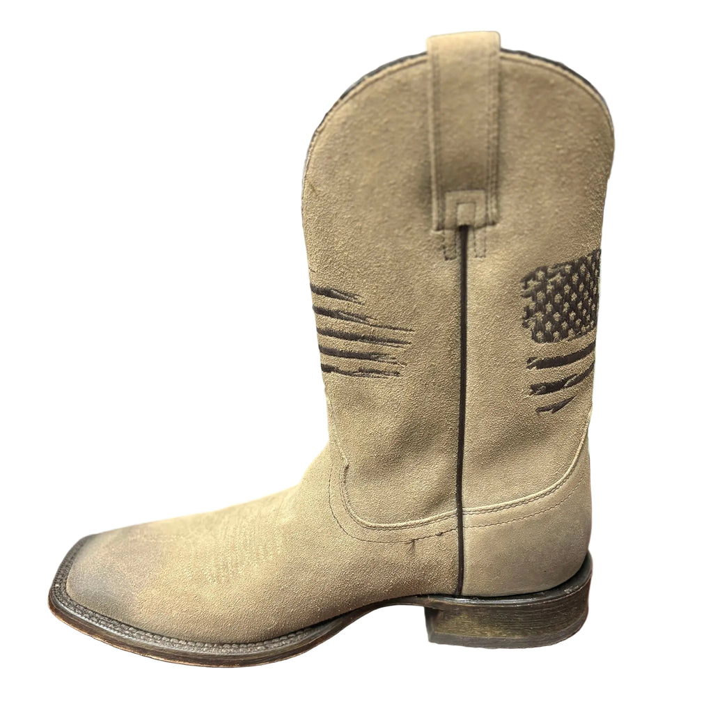 Full side view of Burn Grey Circuit Patriot Boots. 