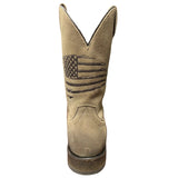 Back side view of the Burn Grey Circuit Patriot Boots. 
