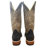 Full back side view of both Chestnut and Elephant Square Toe Boots