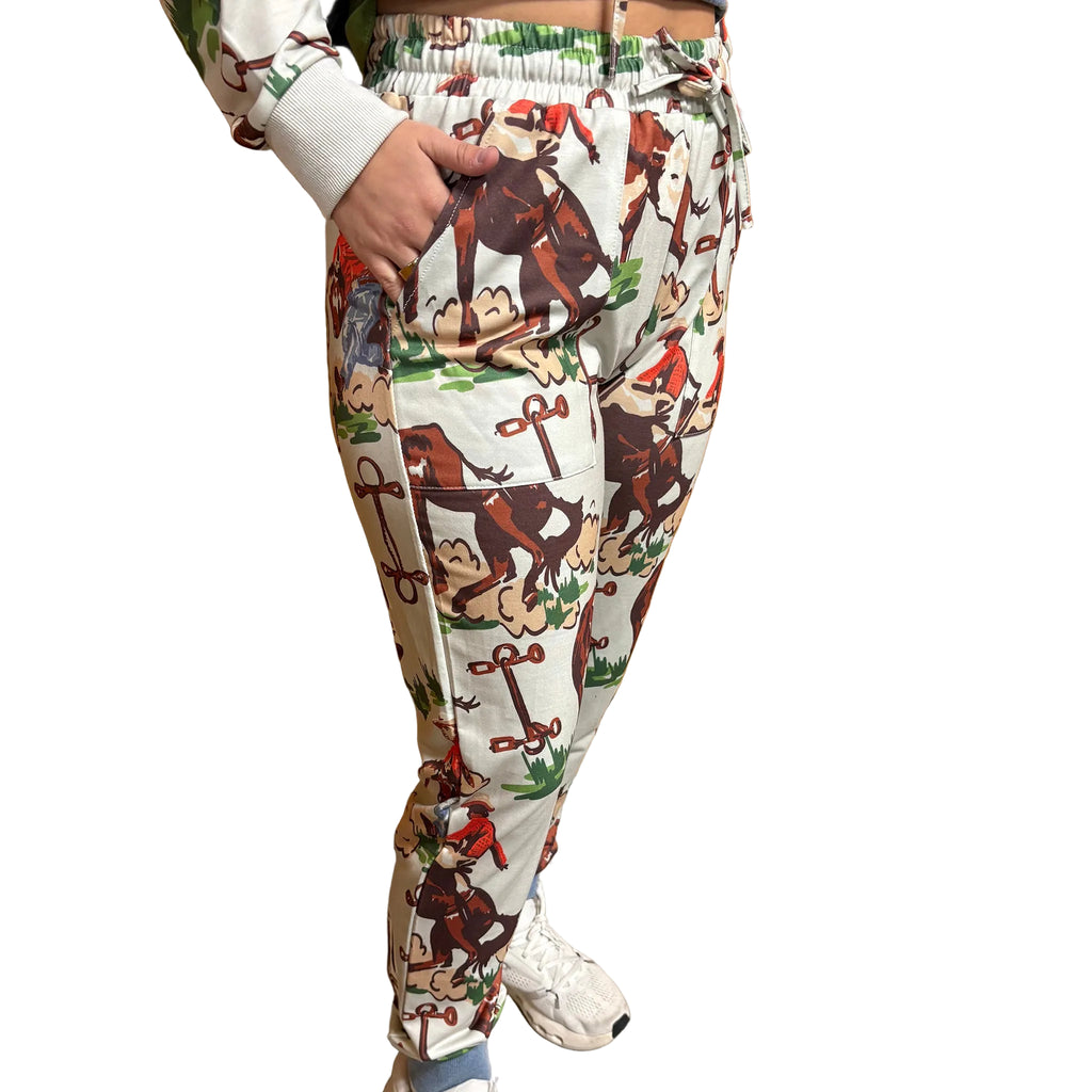 Front and side view of Vintage Western Joggers.