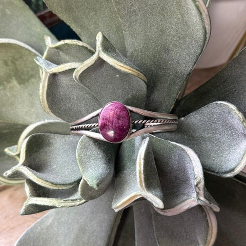 Beulah cuff displayed on a plant