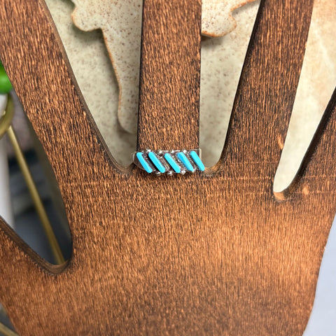 Close up view of the "Frances" Small Turquoise C. Spencer Ring