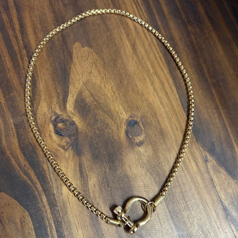 Full view of Gold Chain Locket Necklace 