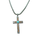 Brown leather and turquoise stone side 