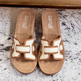 Tan Crochet "On The Edge" Sandal