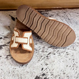 Tan Crochet "On The Edge" Sandal