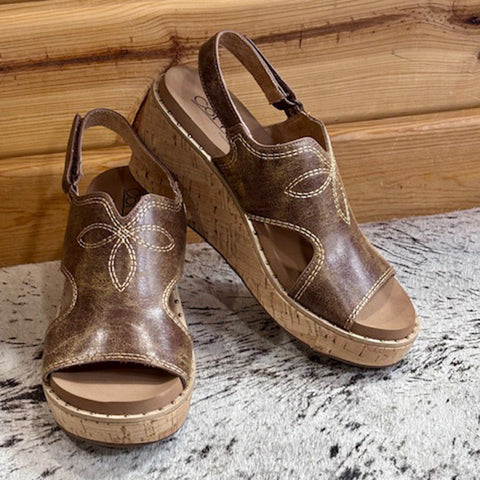 Corkys Darling Cognac Wedge Heel