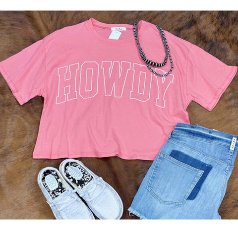 Pink Howdy Cropped Tee