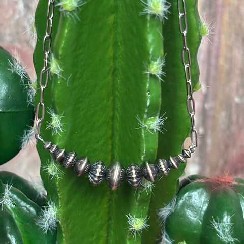 Graduated Saucer Pearl Bar Necklace