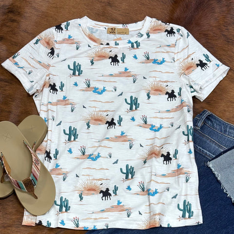 Beige Desert Scene Short Sleeve
