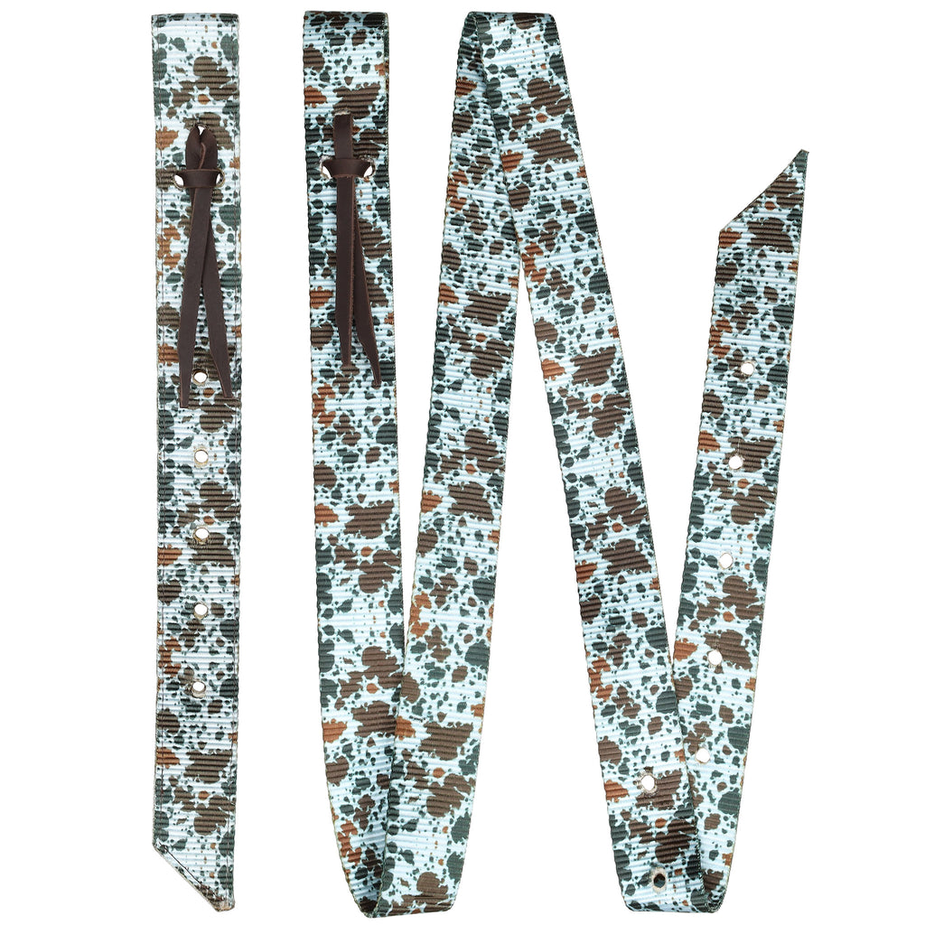 Showman Powder Blue Longhorn Nylon Tie Down & Off Billet Set
