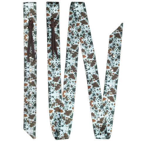 Showman Powder Blue Longhorn Nylon Tie Down & Off Billet Set