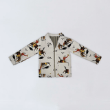 White quilted jacket with bronc rider pattern