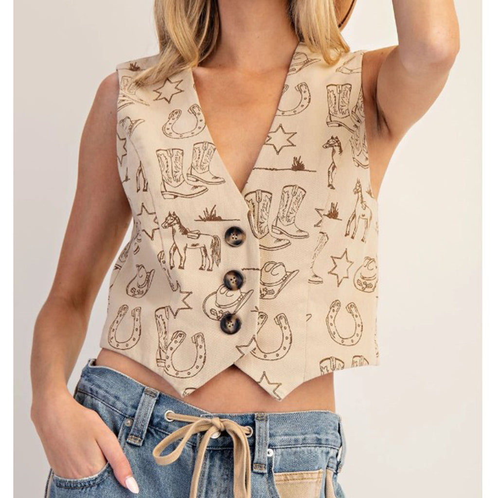 Women's Western Graphic Vest