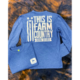 Men's Navy John Deere Farm Country Long Sleeve Tee