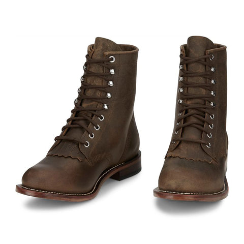 Brown 7" Lace-up Roper Boot