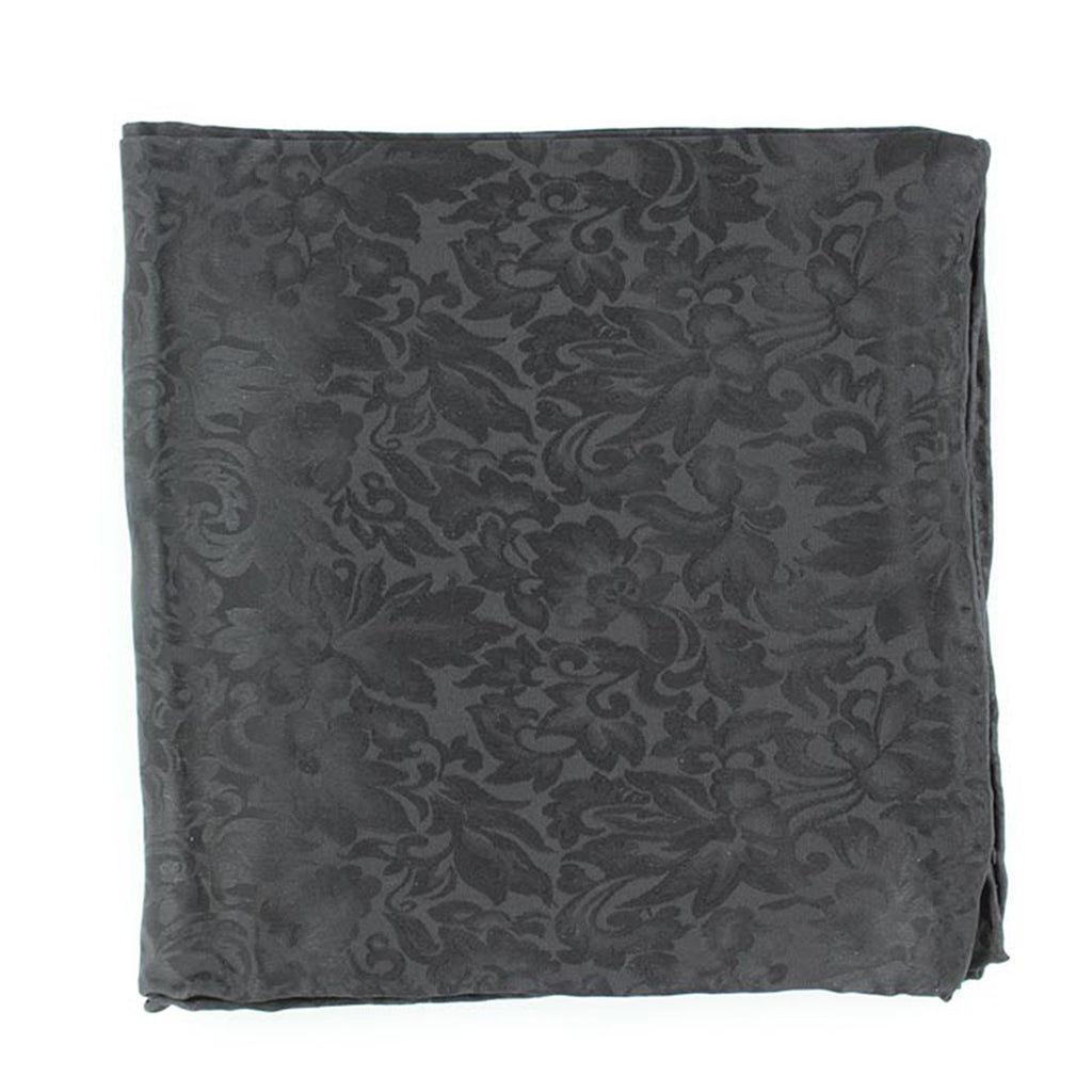 Black Jacquard 100% Silk Wild Rag 33x33