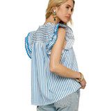 Umgee USA Women's Striped Smocked Blouse