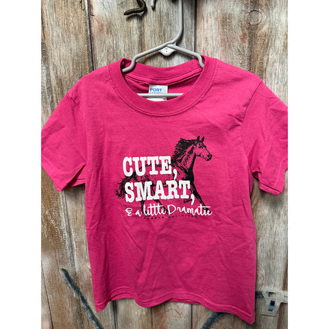 Girls Cute and Smart Horse Tee