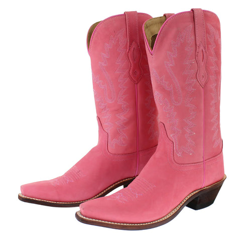 Side view of Old West Women's Solid Pink Western Boots 