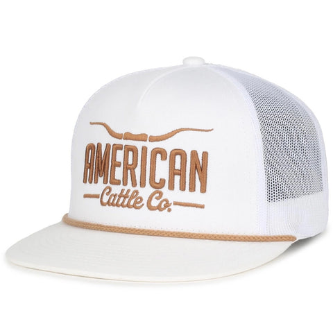 Longhorn Adjustable Snapback Western Hat White