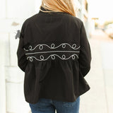 Back side of the shirt, same loop design on the front wraps around the back.