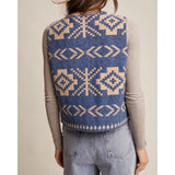 Women's Southwestern Button-up Wool Vest Back View