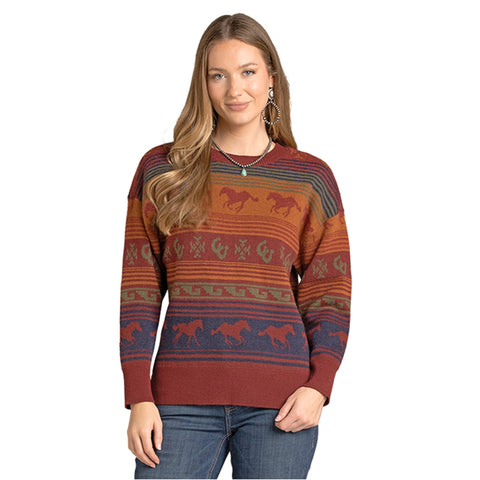 Women's Oversized Horse Serape Sweater