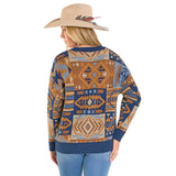 Panhandle Women's Navy Southwestern Sweater Back View