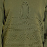 Embossed Boot Stitch Pullover Sweatshirt Detail View