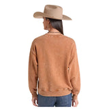 Panhandle Ladies Brass Aztec Crew Neck Lightweight Sweatshirt Back View