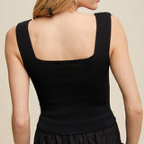 Black Wide Strap Brami Tank Top