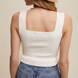 Cream Wide Strap Brami Tank Top