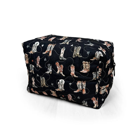 Makeup Bag Large, thunderbird boots print, zipper closure 