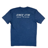 Back side of the navy liberty t-shirt.