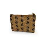 Small sized makeup bag, gold, lazy j quilted 