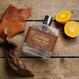 No. 1 Leather Vintage Label Private Reserve Cologne bottle with vintage label, aged leather, cedarwood and clementine