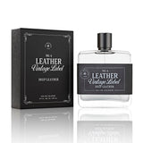 No. 4 Leather Vintage Label Deep Leather Cologne bottle with vintage Western‑style label