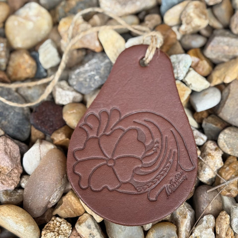 Leather Tag with Sweet Feed Scent 