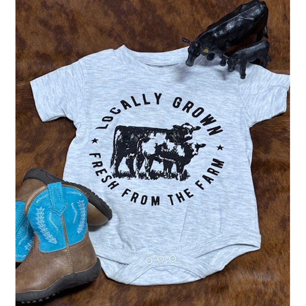 Gray Locally Grown Onesie 