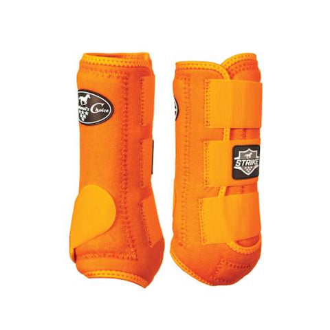 Front and back view of Professional's Choice Orange Strike Sports Medicine Boot