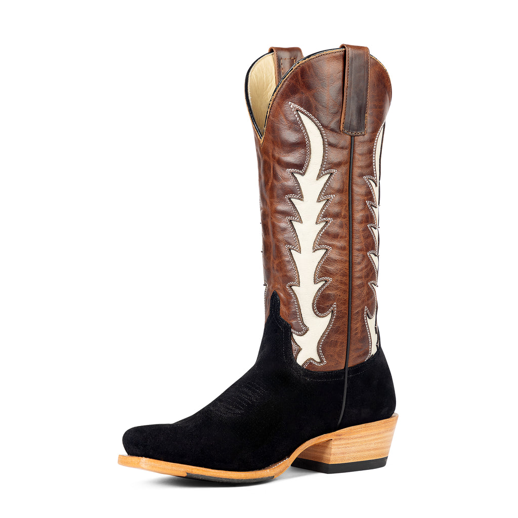 Macie Bean Women's Black Suede Square Toe Boots