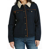 navy wool jacket with wihite fleece inside for good warmth