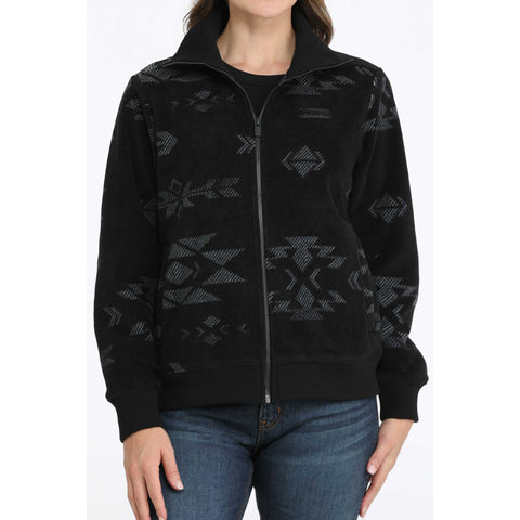Cinch Ladies Black Western Print Fleece Zip Jacket
