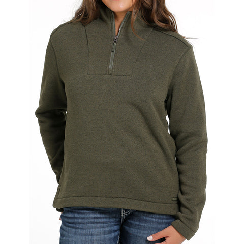 Cinch Olive Solid Fleece Pullover