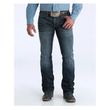 Cinch Men's Ian Stretch Mid Rise Slim Fit Boot Cut Jeans In Dark Stone Front View